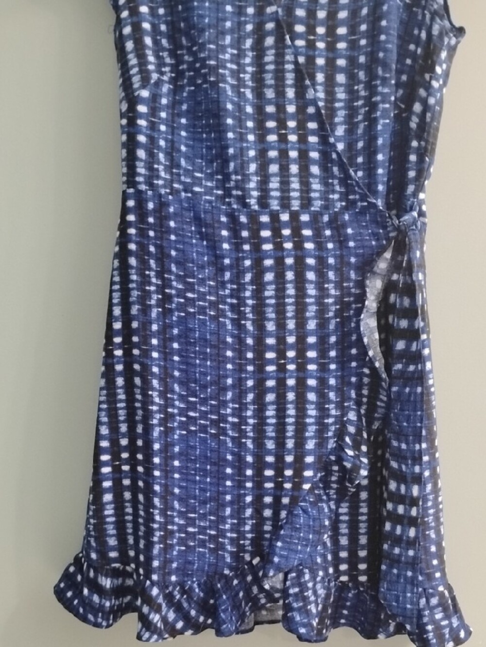 NWT LOFT Navy & White Printed Tie-Waist Midi Dress Size 0 - Picture 4 of 5